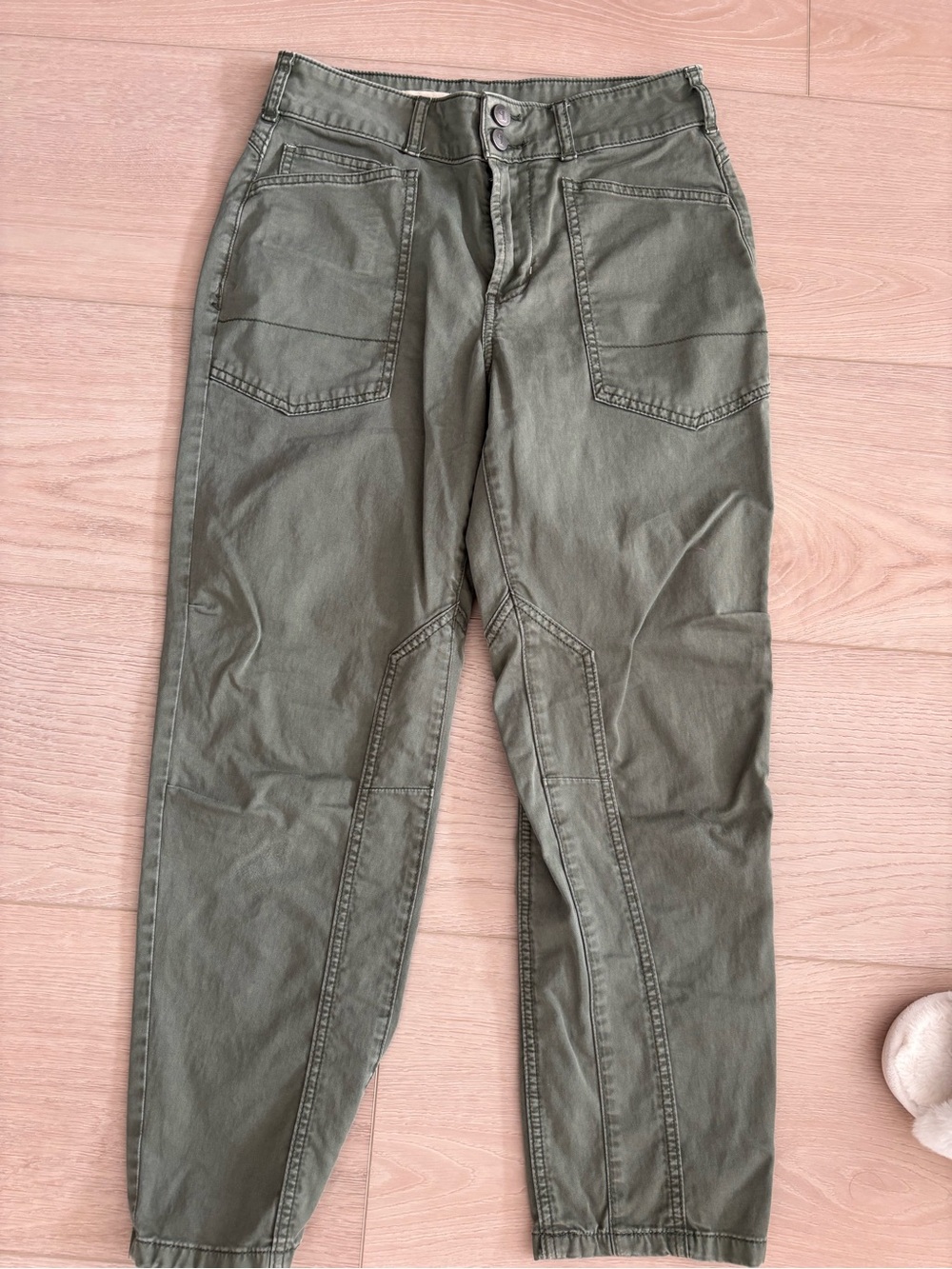 Pilcro Olive Utility Boyfriend Jeans